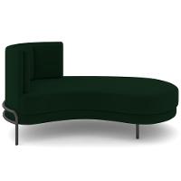Chaise Longue Divã 164cm Braço Esquerdo Logus D06 Veludo Verde - Mpozenato - 7