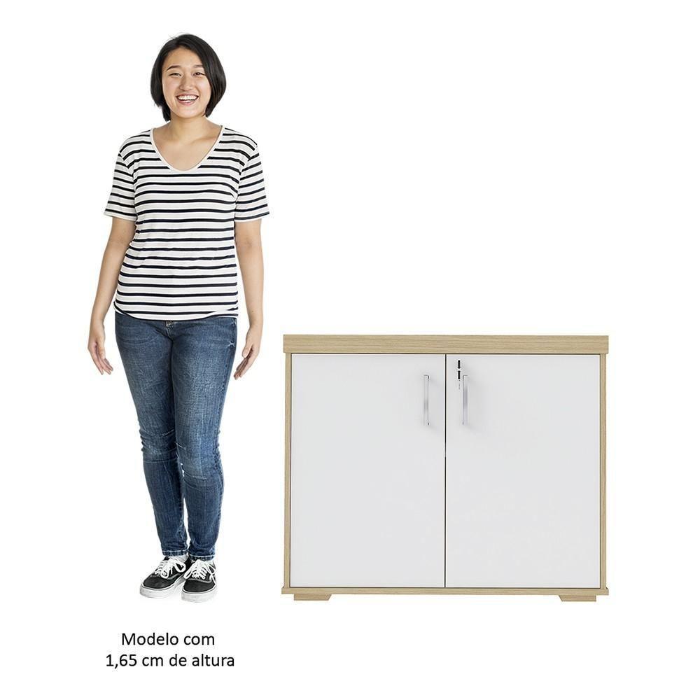 Conjunto Escritório Home Office 3 Peças Mesa Em U Corp A06 Carvalho/branco - Mpozenato - 8