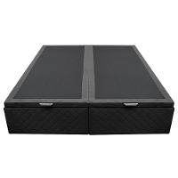Base Box Baú Para Cama Casal King 192x203cm Bipartido Liz S05 Suede Bordado Preto - Mpozenato - 6