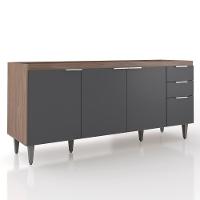 Balcão Para Pia 180cm Sem Tampo Pérola Z34 Freijó/grafite - Mpozenato - 1