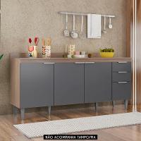 Balcão Para Pia 180cm Sem Tampo Pérola Z34 Freijó/grafite - Mpozenato - 2