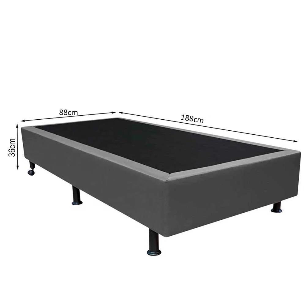Base Box Para Cama Solteiro 88x188cm Liz S05 Sintético Cinza - Mpozenato - 4