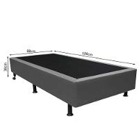 Base Box Para Cama Solteiro 88x188cm Liz S05 Sintético Cinza - Mpozenato