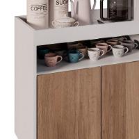 Balcão Aparador Buffet Cantinho Do Café 71cm Lice Z34 Branco/freijó - Mpozenato - 6