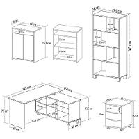 Conjunto Escritório Home Office 4 Peças Golden A06 Olmo/branco - Mpozenato - 5