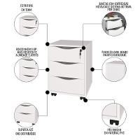 Conjunto Escritório Home Office 4 Peças Golden A06 Olmo/branco - Mpozenato - 7