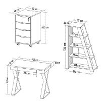 Conjunto Escritório Home Office 3 Peças Veneti A06 Branco - Mpozenato