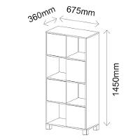 Estante Home Office 4 Portas 4 Nichos Mobile Wally Preto - Artany - 3