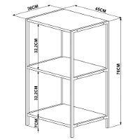 Estante Decorativa Baixa Estilo Industrial Steel Quadra 27867 Vermont Base Preta - Artesano - 3