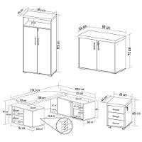 Conjunto Escritório Home Office 3 Peças Mesa Em U Corp A06 Charuto/preto - Mpozenato