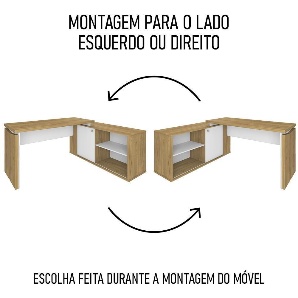 Conjunto Escritório Home Office 4 Peças Sharp A06 Olmo/branco - Mpozenato - 8