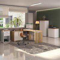 Conjunto Escritório Home Office 4 Peças Sharp A06 Olmo/branco - Mpozenato - 2