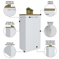 Conjunto Escritório Home Office 4 Peças Sharp A06 Olmo/branco - Mpozenato - 5