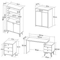 Conjunto Escritório Home Office 4 Peças Lux Industrial A06 Freijó/preto - Mpozenato