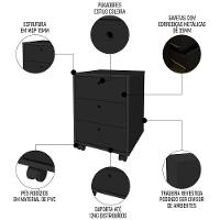 Conjunto Escritório Home Office 4 Peças Lux Industrial A06 Freijó/preto - Mpozenato - 6