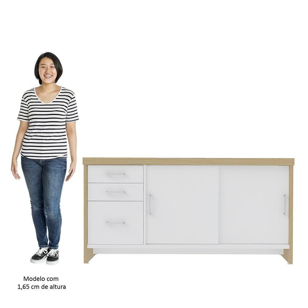 Conjunto Escritório Home Office 3 Peças Corp A06 Carvalho/branco - Mpozenato - 7