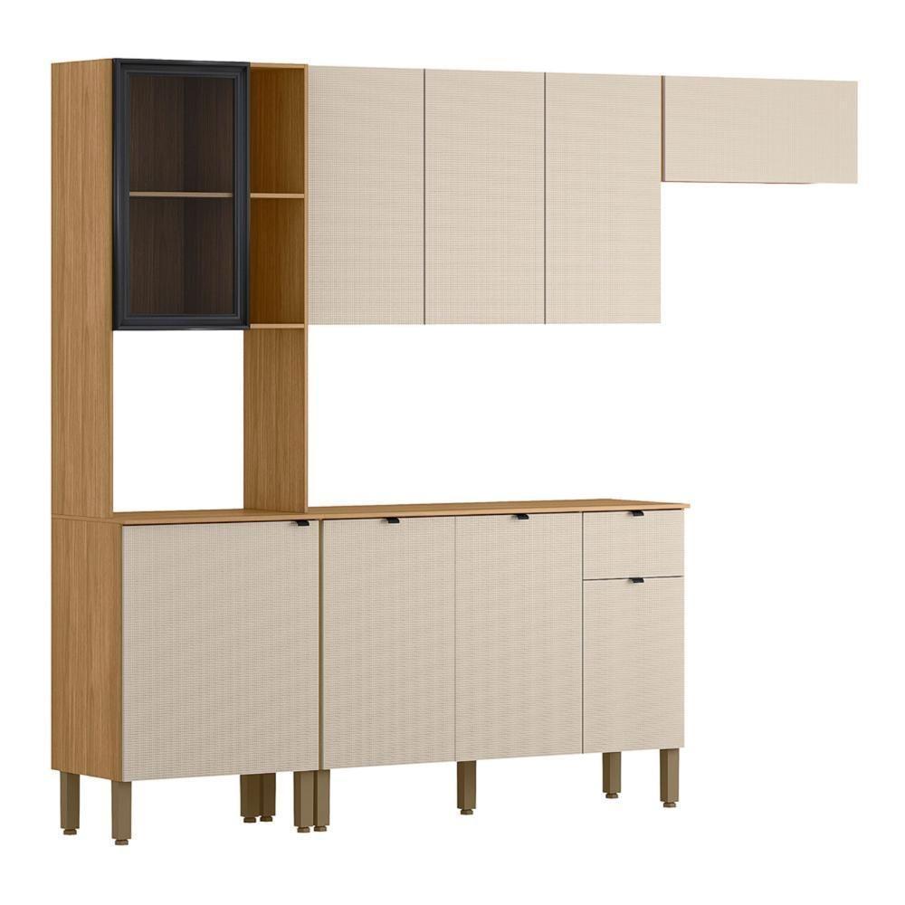 Cozinha Compacta Balcão Com Tampo 120cm Laura Plus Soft/freijó Z06 - Mpozenato - 1