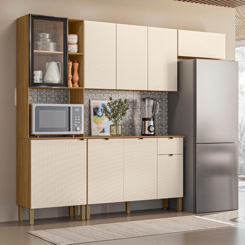 Cozinha Compacta Balcão Com Tampo 120cm Laura Plus Soft/freijó Z06 - Mpozenato - 2