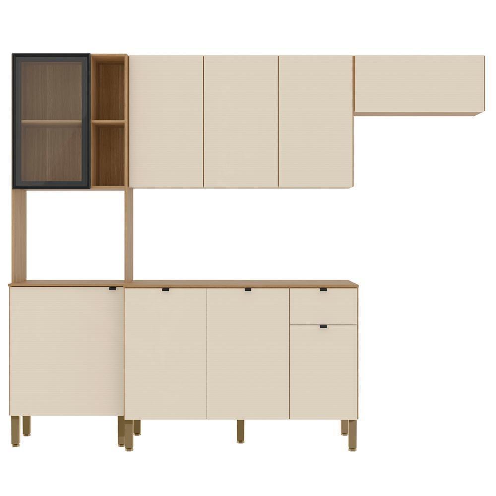 Cozinha Compacta Balcão Com Tampo 120cm Laura Plus Soft/freijó Z06 - Mpozenato - 6