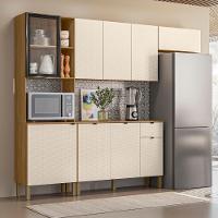 Cozinha Compacta Balcão Com Tampo 120cm Laura Plus Soft/freijó Z06 - Mpozenato - 2