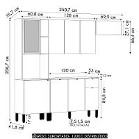 Cozinha Compacta Balcão Com Tampo 120cm Laura Plus Soft/freijó Z06 - Mpozenato