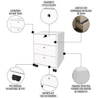 Conjunto Escritório Home Office 4 Peças Nil A06 Branco - Mpozenato - 7