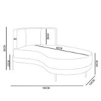 Chaise Longue Divã 164cm Braço Esquerdo Logus D06 Veludo Telha - Mpozenato