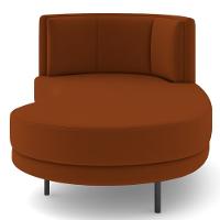 Chaise Longue Divã 164cm Braço Esquerdo Logus D06 Veludo Telha - Mpozenato - 6