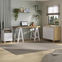 Conjunto Escritório Home Office 3 Peças Darte A06 Olmo/branco - Mpozenato - 2