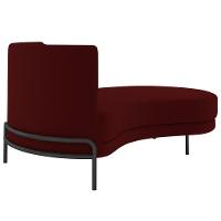 Chaise Longue Divã 164cm Braço Esquerdo Logus D06 Veludo Vermelho - Mpozenato - 5