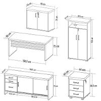 Conjunto Escritório Home Office 5 Peças Corp A06 Charuto/preto - Mpozenato