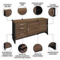 Conjunto Escritório Home Office 5 Peças Corp A06 Charuto/preto - Mpozenato - 6