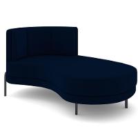 Chaise Longue Divã 164cm Braço Esquerdo Logus D06 Veludo Azul - Mpozenato - 1