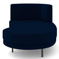Chaise Longue Divã 164cm Braço Esquerdo Logus D06 Veludo Azul - Mpozenato - 6