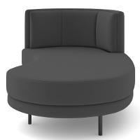 Chaise Longue Divã 164cm Braço Esquerdo Logus D06 Veludo Cinza - Mpozenato - 6