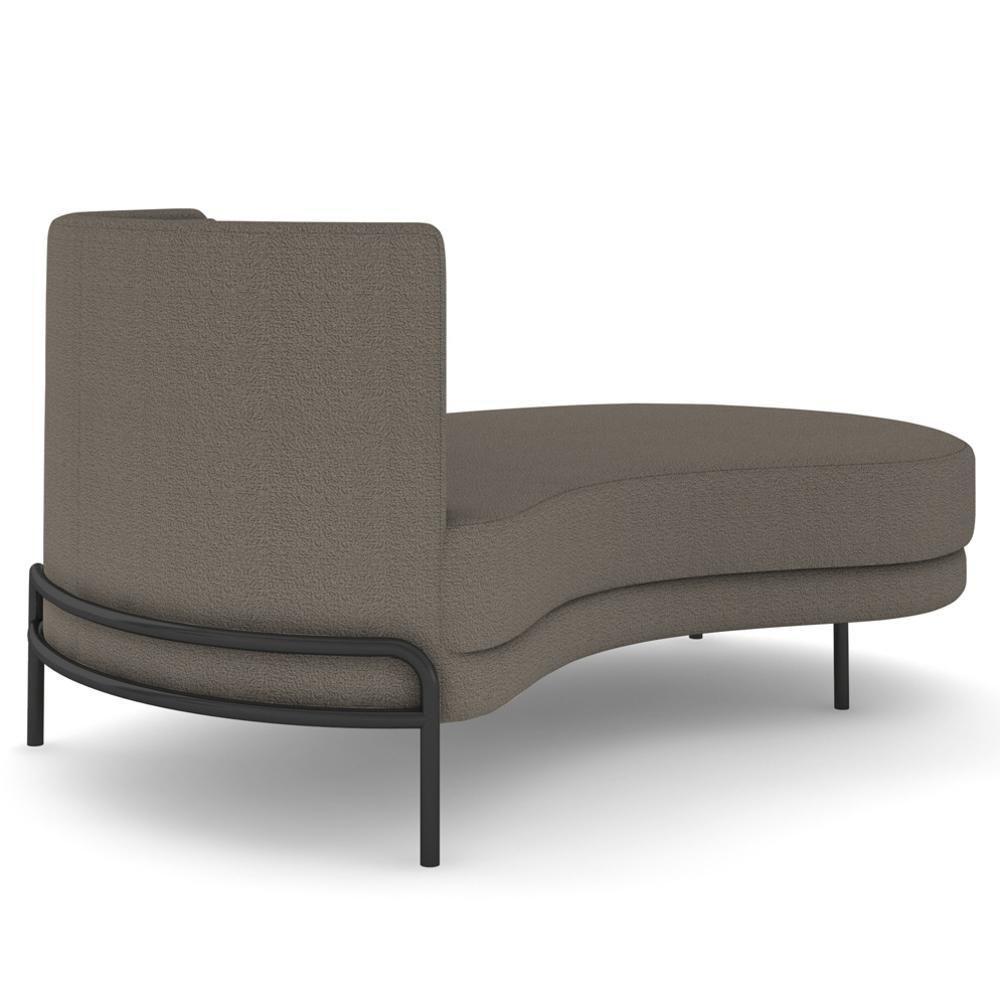 Chaise Longue Divã 164cm Braço Esquerdo Logus D06 Bouclê Bege Escuro - Mpozenato - 5