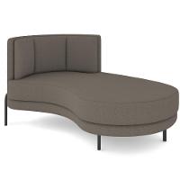 Chaise Longue Divã 164cm Braço Esquerdo Logus D06 Bouclê Bege Escuro - Mpozenato - 1