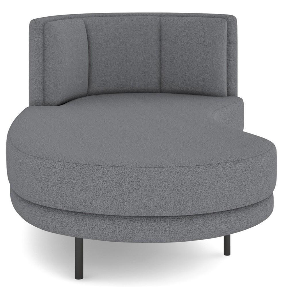 Chaise Longue Divã 164cm Braço Direito Logus D06 Bouclê Cinza - Mpozenato - 6