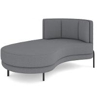 Chaise Longue Divã 164cm Braço Direito Logus D06 Bouclê Cinza - Mpozenato - 1