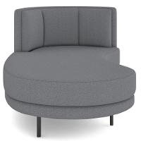 Chaise Longue Divã 164cm Braço Direito Logus D06 Bouclê Cinza - Mpozenato - 6