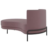 Chaise Longue Divã 164cm Braço Direito Logus D06 Veludo Rosê - Mpozenato - 5