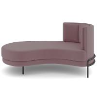 Chaise Longue Divã 164cm Braço Direito Logus D06 Veludo Rosê - Mpozenato - 7