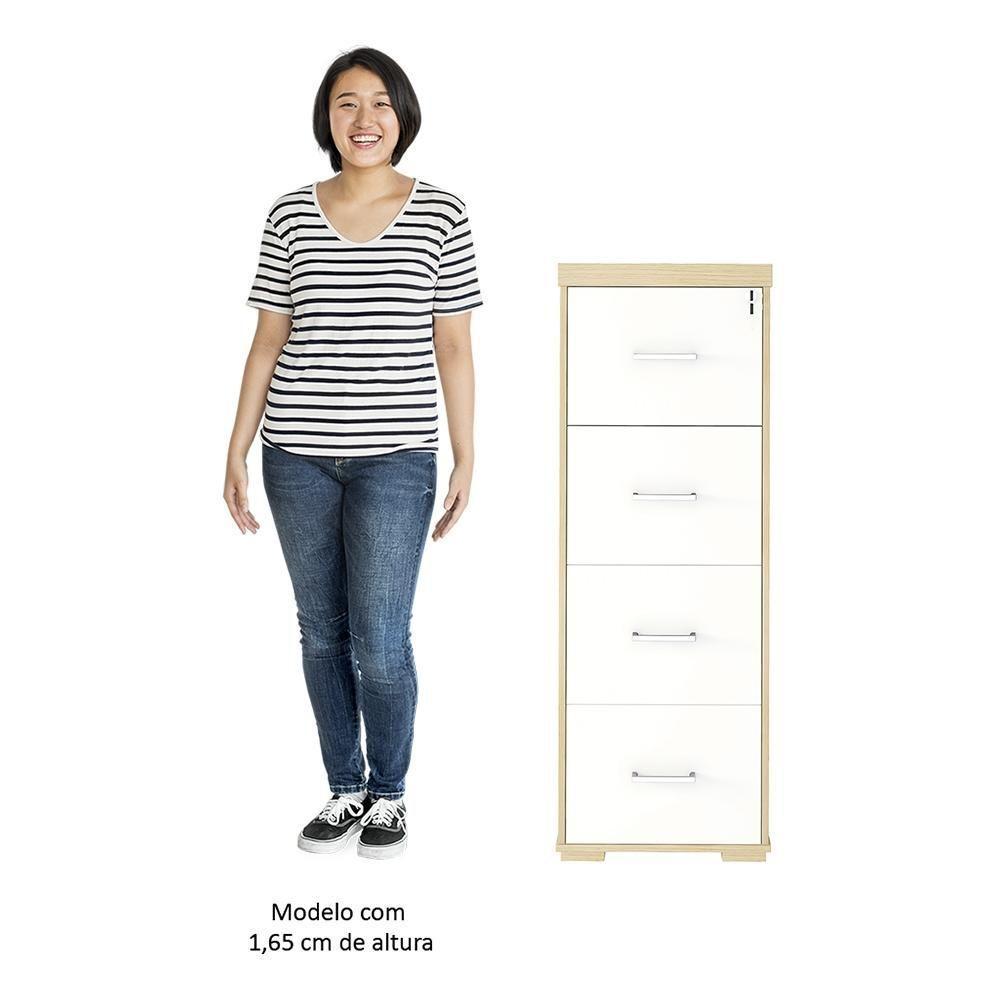 Conjunto Escritório Home Office 4 Peças Corp A06 Carvalho/branco - Mpozenato - 10