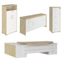Conjunto Escritório Home Office 4 Peças Corp A06 Carvalho/branco - Mpozenato - 1