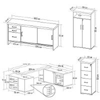 Conjunto Escritório Home Office 4 Peças Corp A06 Carvalho/branco - Mpozenato