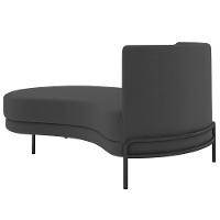 Chaise Longue Divã 164cm Braço Direito Logus D06 Veludo Cinza - Mpozenato - 5