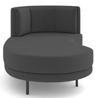 Chaise Longue Divã 164cm Braço Direito Logus D06 Veludo Cinza - Mpozenato - 6