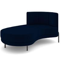 Chaise Longue Divã 164cm Braço Direito Logus D06 Veludo Azul - Mpozenato - 1