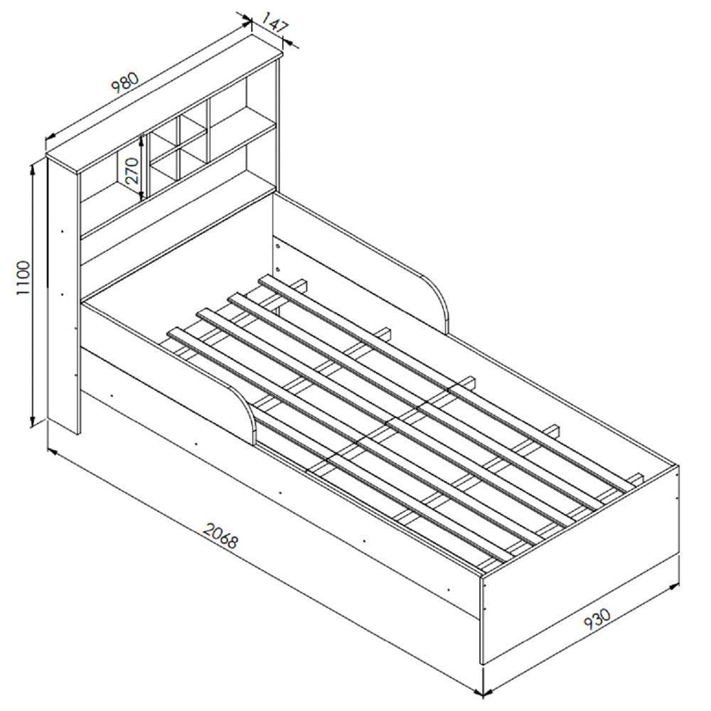 Cama Infantil Com Nichos E Espelho House A05 Branco - Mpozenato - 4