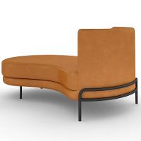 Chaise Longue Divã 164cm Braço Direito Logus D06 Sintético Caramelo - Mpozenato - 5
